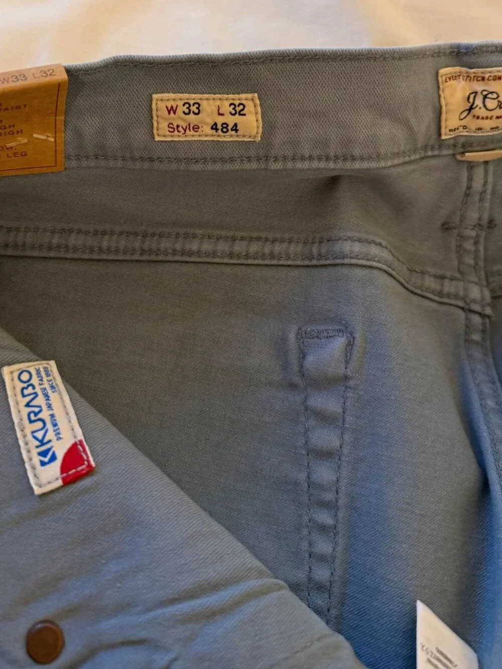 J. Crew Garment Dyed Blue-Grey Stretch Jeans